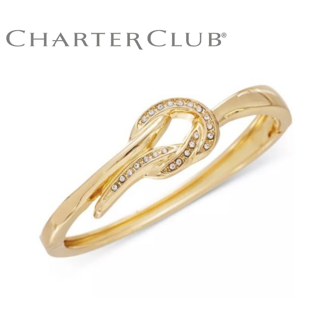 NEW Charter Club Gold-Tone Knot Bangle Bracelet - Picture 3 of 9